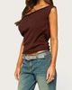 Edikted Edikted Lauria Off Shoulder Knit Top in Brown, Women's at Urban Outfitters - 4