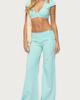 Edikted Edikted Laverne Wrap Crop Top in Turquoise, Women's at Urban Outfitters - 2