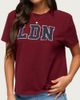 Edikted Edikted Ldn T Shirt Top in Burgundy, Women's at Urban Outfitters - 1