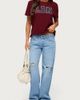 Edikted Edikted Ldn T Shirt Top in Burgundy, Women's at Urban Outfitters - 4
