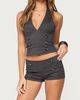 Edikted Edikted Leala Button Halter Top in Dark/Gray, Women's at Urban Outfitters - 4