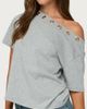 Edikted Edikted Leslee Grommet Off Shoulder T Shirt Top in Gray/Melange, Women's at Urban Outfitters - 3