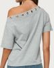 Edikted Edikted Leslee Grommet Off Shoulder T Shirt Top in Gray/Melange, Women's at Urban Outfitters - 5