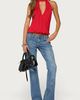 Edikted Edikted Lizah High Neck Cutout Wrap Top in Red, Women's at Urban Outfitters - 2