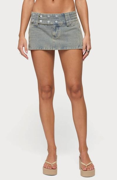 EDIKTED EDIKTED Lolah Snap Waist Denim Miniskirt