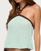 Edikted Edikted Loli Ring Contrast Knit Halter Top in Aqua, Women's at Urban Outfitters - 3