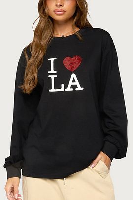 Edikted Edikted Loving La Long Sleeve Top in Black, Women's at Urban Outfitters