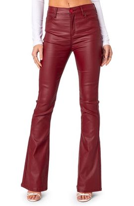 EDIKTED EDIKTED Luna Faux Leather Flare Pants