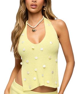 Edikted Edikted Lylah Backless Charm Knit Halter Top