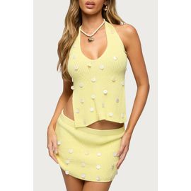 EDIKTED EDIKTED Lylah Open Back Charm Knit Halter Top
