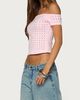 Edikted Edikted Mack Studded Off Shoulder Top in Pink, Women's at Urban Outfitters - 4