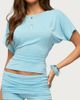 Edikted Edikted Maevie Ruched Waist Top in Turquoise, Women's at Urban Outfitters - 1