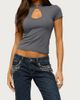 Edikted Edikted Magnus High Neck Keyhole Top in Gray, Women's at Urban Outfitters - 4