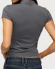 Edikted Edikted Magnus High Neck Keyhole Top in Gray, Women's at Urban Outfitters - 5