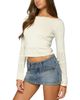Edikted Edikted Maple Pointelle Knit Long Sleeve Top - 4
