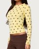 Edikted Edikted Maricelle Polka Dot Long Sleeve T Shirt in Yellow, Women's at Urban Outfitters - 3
