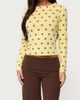 Edikted Edikted Maricelle Polka Dot Long Sleeve T Shirt in Yellow, Women's at Urban Outfitters - 4