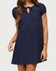 Edikted Edikted Mariella Lacey Eyelet Mini Dress in Navy, Women's at Urban Outfitters - 1