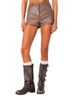 Edikted Edikted Martine High Rise Faux Leather Shorts - 1