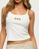 Edikted Edikted Martini Girl Bead Ribbed Tank Top in White, Women's at Urban Outfitters - 1