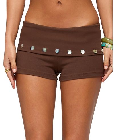 Edikted Edikted Masha Iridescent Button Foldover Shorts