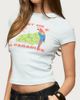 Edikted Edikted Meet Me In Paradise T Shirt Top in Light/Blue, Women's at Urban Outfitters - 3
