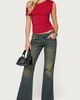 Edikted Edikted Merla Off Shoulder Top in Red, Women's at Urban Outfitters - 2