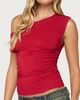Edikted Edikted Merla Off Shoulder Top in Red, Women's at Urban Outfitters - 3