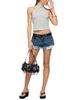 Edikted Edikted Meshy Studded Denim Micro Shorts - 5