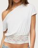 Edikted Edikted Michy Off Shoulder Lacey Top in Cream, Women's at Urban Outfitters - 1