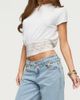 Edikted Edikted Michy Off Shoulder Lacey Top in Cream, Women's at Urban Outfitters - 4