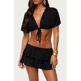 EDIKTED EDIKTED Micky Tie V-Neck Crop Top