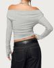 Edikted Edikted Milane Ruched Off Shoulder Ribbed Top in Gray/Melange, Women's at Urban Outfitters - 5