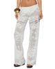 Edikted Edikted Milaya Sheer Crochet Straight Leg Pants - 1