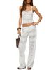 Edikted Edikted Milaya Sheer Crochet Straight Leg Pants - 5
