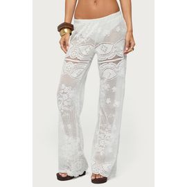 EDIKTED EDIKTED Milaya Sheer Open Stitch Straight Leg Pants