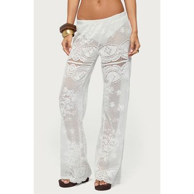 EDIKTED EDIKTED Milaya Sheer Open Stitch Straight Leg Pants