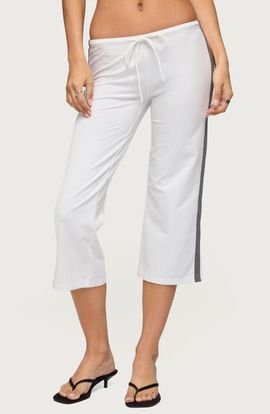 EDIKTED EDIKTED Milene Side Stripe Terry Drawstring Capri Pants