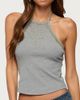 Edikted Edikted Milica Studded High Neck Halter Top in Gray/Melange, Women's at Urban Outfitters - 1
