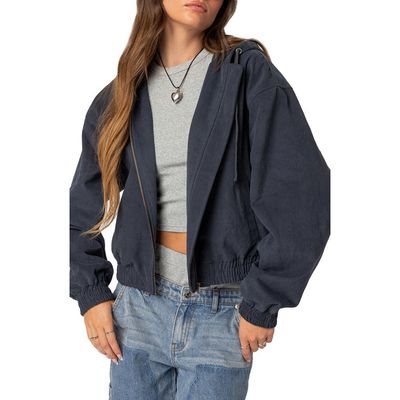 EDIKTED EDIKTED Milly Oversize Zip Crop Hoodie