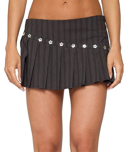 Edikted Edikted Mira Iridescent Button Pleated Skort