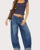 Edikted Edikted Mookie Square Neck Polka Dot Top in Navy/And/White, Women's at Urban Outfitters - 2