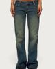 Edikted Edikted Moonie Low Rise Bootcut Jeans in Blue/Washed, Women's at Urban Outfitters - 2