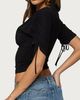 Edikted Edikted Muriel Drawstring V Neck Top in Black, Women's at Urban Outfitters - 5