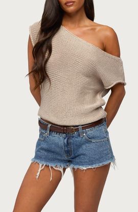 EDIKTED EDIKTED Naamo Off Shoulder Knit Top
