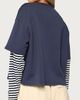 Edikted Edikted Nacie Layered Stripey Long Sleeve T Shirt in Navy, Women's at Urban Outfitters - 5