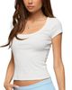 Edikted Edikted Nadiah Ribbed Scoop Neck T Shirt - 4