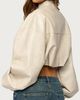 Edikted Edikted Naeva Cropped Faux Leather Jacket in Tan, Women's at Urban Outfitters - 5