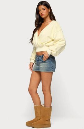 EDIKTED EDIKTED Narli Wrap Cropped Sweatshirt
