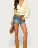 Edikted Edikted Narli Wrap Cropped Sweatshirt in Light/Yellow, Women's at Urban Outfitters - 2